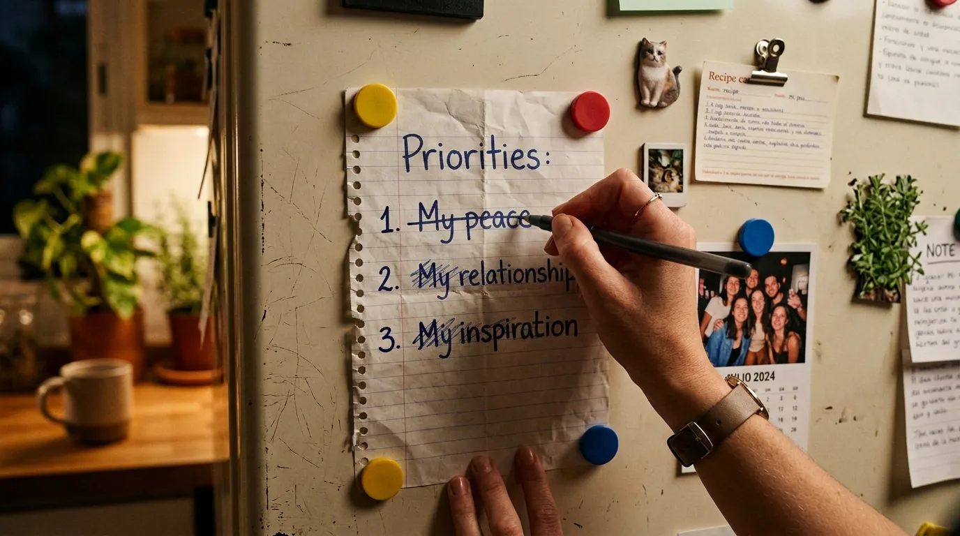 Priorities: my peace, my relationships, my inspiration